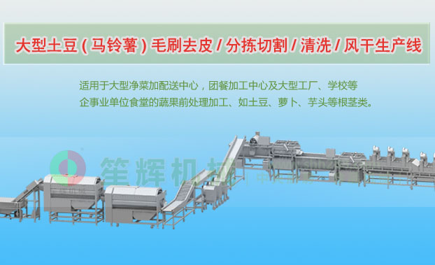 上甘岭连续式土豆去皮清洗切割风干生产线